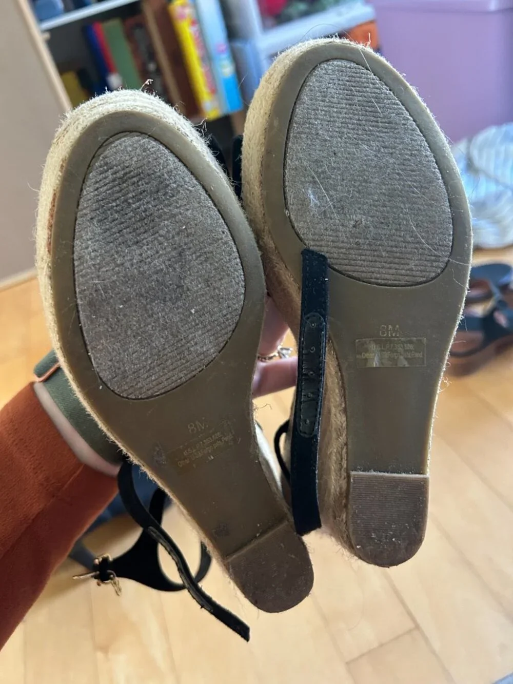 Black Bow Wedge Heels - G by Guess - size 8